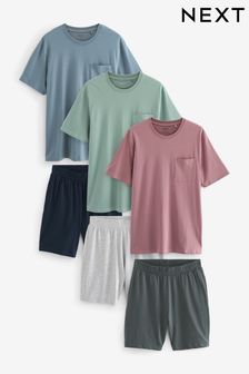 Pink/Green/Blue Jersey Pyjama Shorts Set 3 Pack (N02435) | KRW106,700