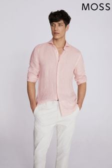粉色 - Moss定制合身亚麻衬衫 (N02515) | HK$617