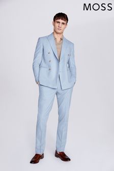 Modra jakna z dvorednim zapenjanjem ozkega kroja Moss (N02525) | €85