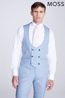 MOSS Slim Fit Blue Flannel Waistcoat (N02528) | €61