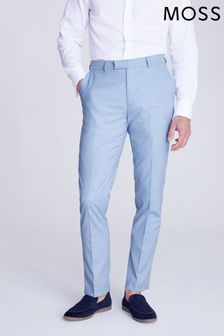 Niebieskie flanelowe spodnie Moss o dopasowanym kroju (N02529) | 252 zł