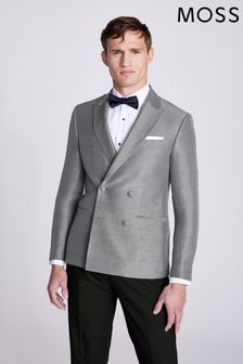 MOSS Slim Fit Grey Slub Velvet Jacket (N02547) | €130
