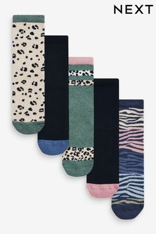 Navy Animal Ankle Socks 5 Pack (N02639) | kr200