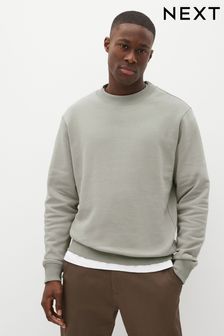 Light Grey Regular Fit Jersey Cotton Rich Crew Sweatshirt (N02735) | €22