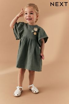 Grün - Kleid mit Häkelblumendesign (3 Monate bis 8 Jahre) (N02837) | 19 € - 23 €