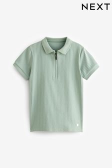 Textured Short Sleeve Polo Shirt (3-16yrs)