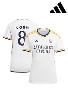 adidas White Real Madrid Home Shirt 2023-24 Womens (N02927) | $136