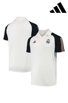 adidas White Real Madrid Training Polo Shirt (N02996) | CHF 65