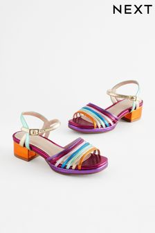 Arcoíris multicolor - Sandalias de vestir de plataforma con tacón (N04352) | 33 € - 43 €