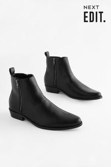 Black EDIT Zip Chelsea Boots (N04358) | $72