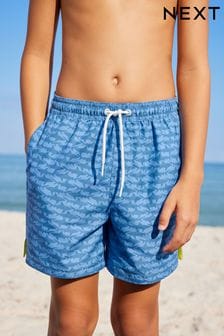 Light Blue Shark Printed Swim Shorts (3-16yrs) (N04369) | $14 - $24