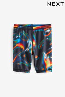 Black/Orange Longer Length Stretch Swim Shorts (3-16yrs) (N04378) | kr122 - kr213