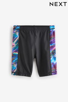 Black/Blue Longer Length Stretch Swim Shorts (3-16yrs) (N04379) | R146 - R256