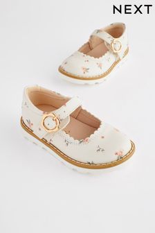White Floral Mary Jane Shoes (N04385) | €28 - €31
