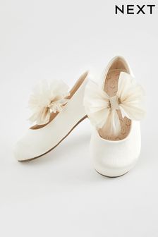 Ivory Standard Fit (F) Bow Mary Jane Occasion Shoes (N04394) | EGP608 - EGP669