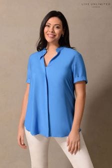Live Unlimited Blue Nehru Collar Shirt (N04595) | €31