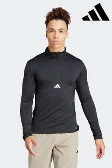 adidas Black Workout Quarter Zip Track Top (N04653) | $69