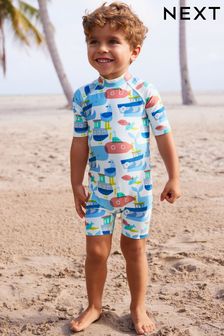 Blue Red Submarines Sunsafe All-In-One Swimsuit (3mths-7yrs) (N04698) | SGD 22 - SGD 30