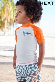 Orange Checkerboard Sunsafe Top and Shorts Set (3mths-7yrs) (N04701) | ￥2,430 - ￥3,120