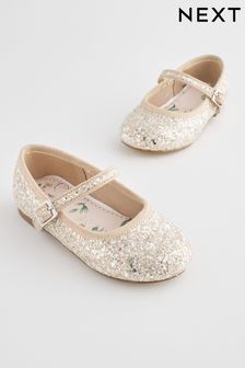 Ivory Glitter Bridesmaid Occasion Mary Jane Shoes (N04775) | ₪ 80 - ₪ 88
