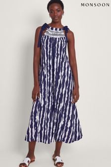 Monsoon Blue Caity Stripe Dress (N04776) | 396 QAR
