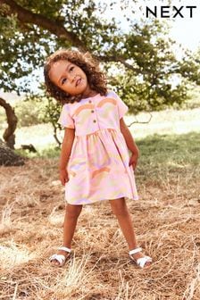 Regenbogenfarben - Kurzärmliges Jersey-Kleid (3 Monate bis 7 Jahre) (N04831) | 10 € - 13 €