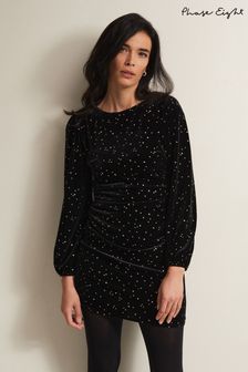 Phase Eight Adele Velvet Black Mini Dress (N04889) | €63