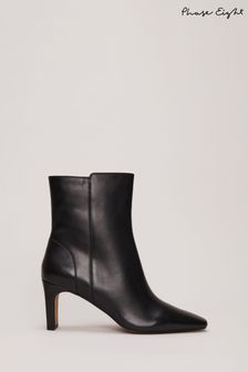 Phase Eight Black Leather Ankle Boots (N04905) | ₪ 749