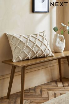 Natural Chevron Bobble 40 x 59cm Cushion (N04940) | 118 QAR