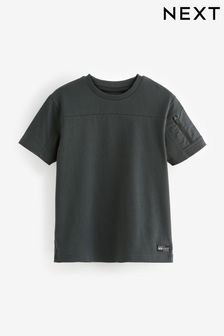 Charcoal Grey Short Sleeve Utility T-Shirt (3-16yrs) (N04950) | OMR3 - OMR4