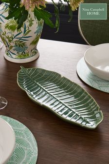 Nina Campbell Green Leaf Shaped Platter (N05290) | €27