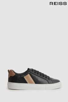Reiss Sonia Leather Side Stripe Trainers