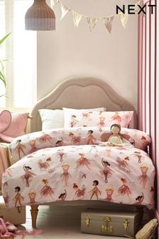 Ecru Cream 100% Cotton Printed Bedding Duvet Cover and Pillowcase Set (N05378) | 8,150 Ft - 9,050 Ft