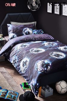 Navy Blue 100% Cotton Printed Bedding Duvet Cover and Pillowcase Set (N05391) | ₪ 92 - ₪ 127