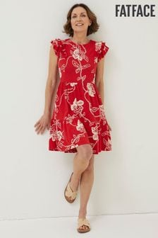 FatFace Red Laurie Batik Jersey Dress (N05409) | €31