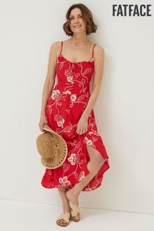 FatFace Red Ariel Batik Midi Dress (N05411) | 205 zł