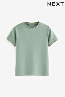 ירוק מינרלי - חולצה עם שרוולים קצרים טקסטורית. (גילאי 3 עד 16) (N05448) | ‏25 ‏₪ - ‏38 ‏₪
