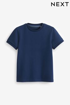Navy Blue Short Sleeve Textured T-Shirt (3-16yrs) (N05449) | SGD 11 - SGD 17