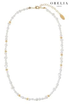 Позолоченное ожерелье с искусственным жемчугом и бусинами Orelia London (N05482) | €13
