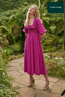 Another Sunday розовое платье миди с оборками и кисточками (N05544) | €36