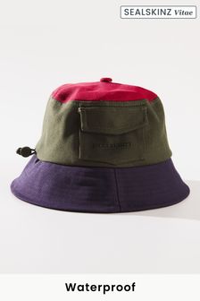 Ciemnozielony - Wodoodporny płócienny kapelusz wędkarski Sealskinz Lynford (N05554) | 250 zł