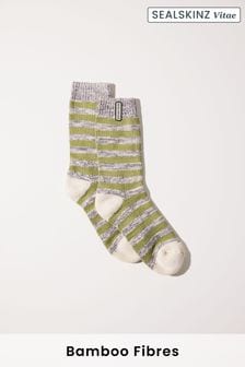 Grün - Sealskinz Damen Banham Mittelhohe, gestreifte Socken mit Bambusfasern (N05560) | 28 €