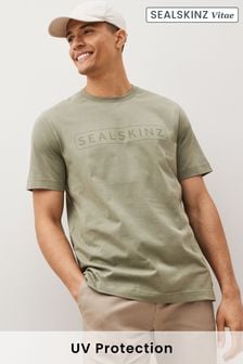 Zelena - Majica s kratkimi rokavi in uv zaščito Sealskinz Litcham Icon (N05655) | €67