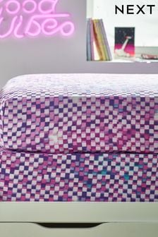 2 Pack Lilac Purple Glitch Ombre Fitted Sheets (N05671) | R290 - R322