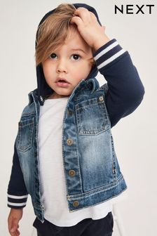 丹寧服飾 - 連帽飛行員夾克外套 (3個月至10歲) (N05724) | NT$1,070 - NT$1,240