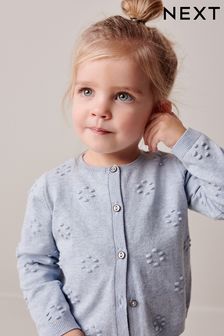 淡藍色 - 毛球開襟毛衣 (3個月至10歲) (N05829) | NT$490 - NT$620