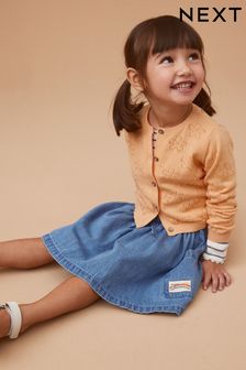 橘色 - 花朵圖案網眼開襟毛衣 (3個月至10歲) (N05834) | NT$440 - NT$580