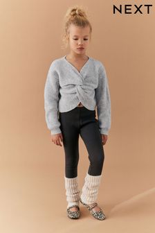 Grey Knitted Twist Front Jumper (5-16yrs) (N05854) | AED52 - AED66
