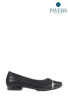 Pavers Ballet Black Flats (N06092) | kr454