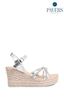 Pavers Silver Strappy Wedge Sandals (N06095) | 61 €